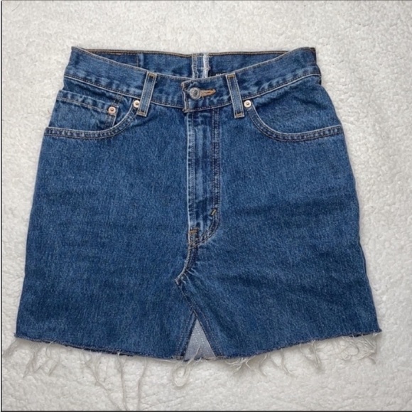 Levi’s 550 Skirt Denim Vintage Drifter After Party Nasty Gal Custom Re work - Picture 3 of 9